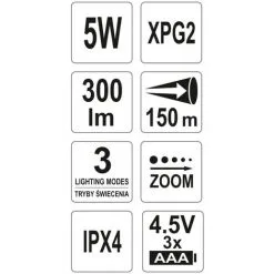 Lampe De Poche à Cree XPG2 5W YATO - Noir 6 Lampe De Poche à Cree XPG2 5W YATO - Noir -Yato Soldes Magasin 31457601 3