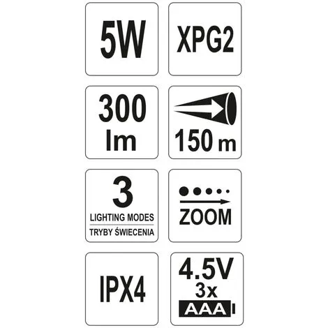 Lampe De Poche à Cree XPG2 5W YATO - Noir 3 Lampe De Poche à Cree XPG2 5W YATO - Noir – Image 3