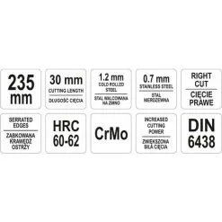 Cisaille à étain Décalée Droite 235 Mm Vert YATO -Yato Soldes Magasin 31511883 3