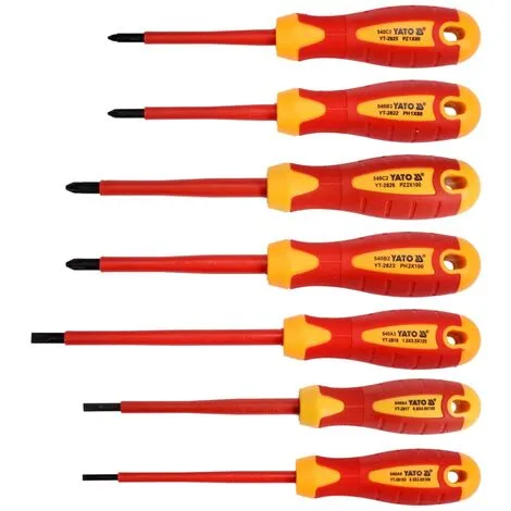 Ensemble De Tournevis Isolés 7 Pcs 1000 V YATO 1 Ensemble De Tournevis Isolés 7 Pcs 1000 V YATO