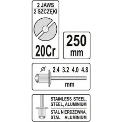 Riveteuse à 2 Mâchoires 2,4-4,8 Mm YATO -Yato Soldes Magasin 31569461 5