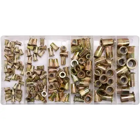 Écrous à Rivet 150 Pcs Acier Au Carbone M3-M10 YATO 1 Écrous à Rivet 150 Pcs Acier Au Carbone M3-M10 YATO