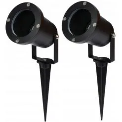 YATO Spot De Jardin GU10 - 2 Pièces - IP54 - Noir - 35W - Tête Pivotante
