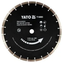 Lame Diamantée YATO - 24T - Dia 350mm - Pour Toute Marque De Scie à Béton