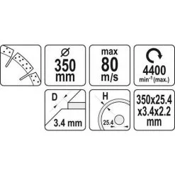 Lame Diamantée YATO - 24T - Dia 350mm - Pour Toute Marque De Scie à Béton -Yato Soldes Magasin 44192709 3