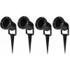 YATO Spot De Jardin GU10 - 4 Pièces - IP54 - Noir - 35W - Tête Pivotante