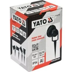 YATO Spot De Jardin GU10 - 4 Pièces - IP54 - Noir - 35W - Tête Pivotante -Yato Soldes Magasin 46715417 4