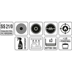 Casserole YATO Avec Couvercle - Ø20 X 10,5 Cm - 3,3L - Pour Toutes Les Cuisinières -Yato Soldes Magasin 59432246 5