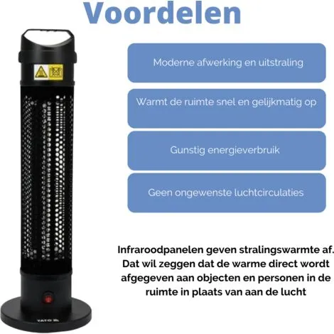 Chauffage Infrarouge Portable Yato - 800 W - Avec Verrouillage De Sécurité - Pour L'intérieur Et L'extérieur 2 Chauffage Infrarouge Portable Yato - 800 W - Avec Verrouillage De Sécurité - Pour L'intérieur Et L'extérieur – Image 2